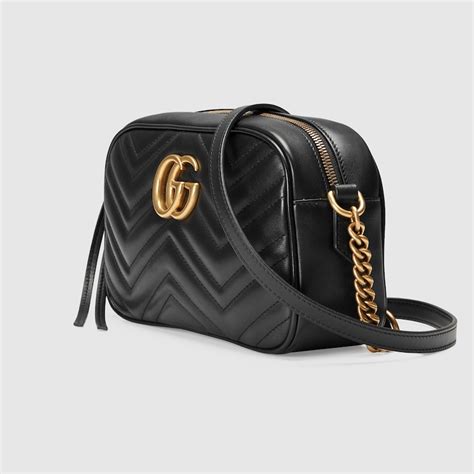 gucci side black and gold marmont met|Gucci Marmont black small.